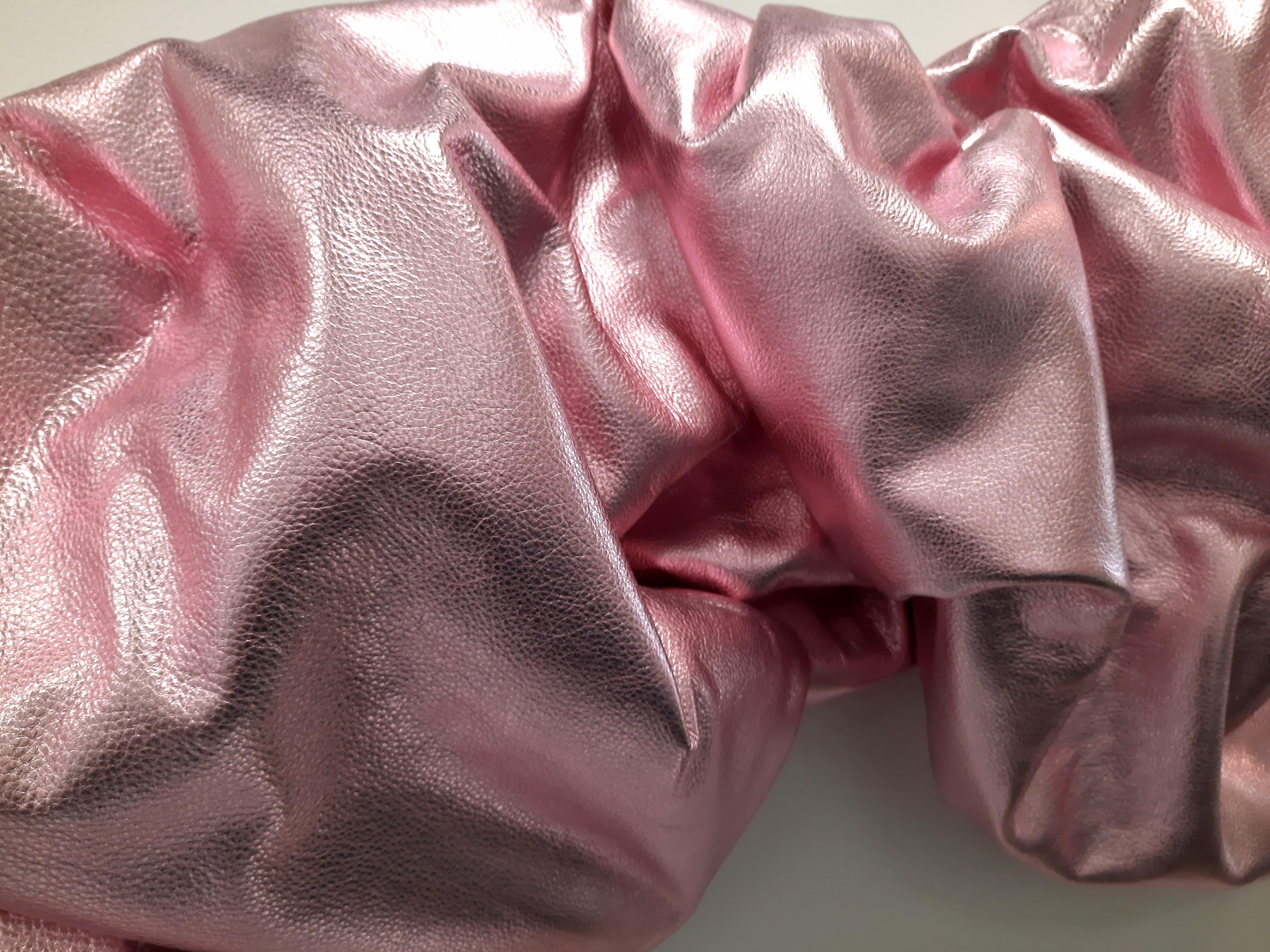 Drape 113 (light pink  folds rose pop slick metallic smooth wall sculpture art) - Gray Abstract Sculpture by Ted VanCleave