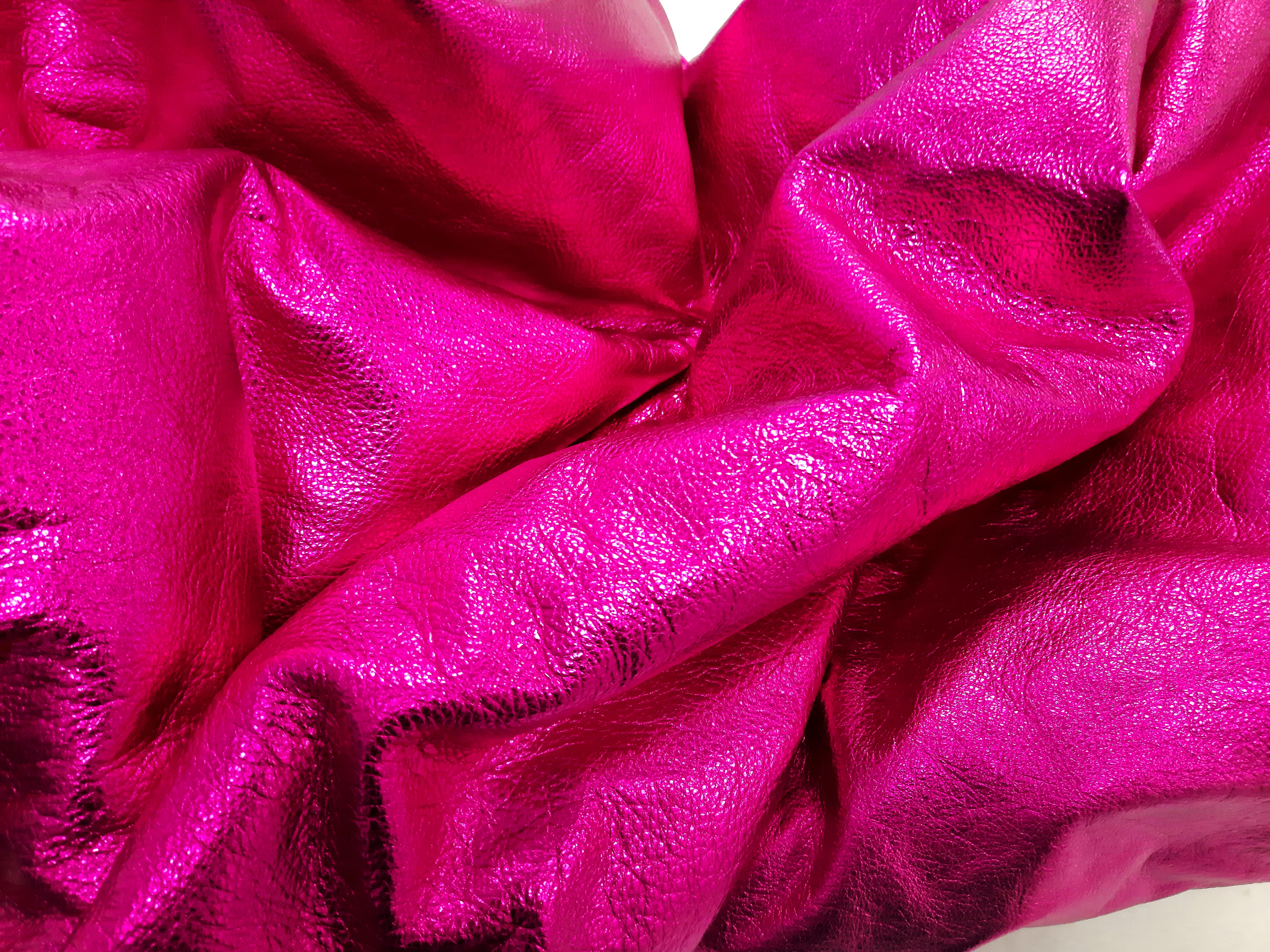 Drape deep pink 116 (folds magenta slick metallic smooth wall sculpture art) - Pop Art Mixed Media Art by Ted VanCleave