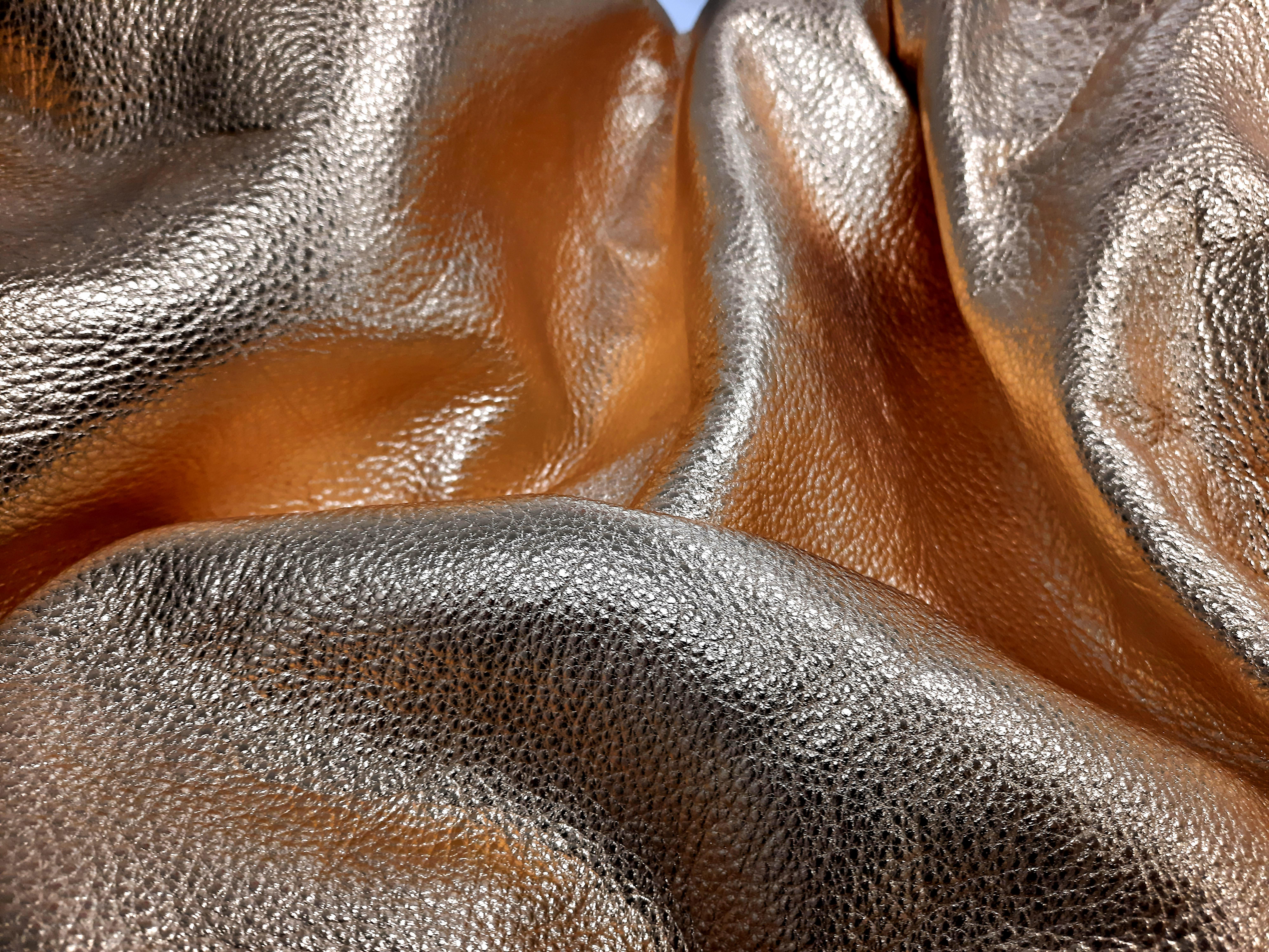 Drape Gold 113 (folds pop slick metallic smooth leather wall sculpture art) - Pop Art Mixed Media Art by Ted VanCleave