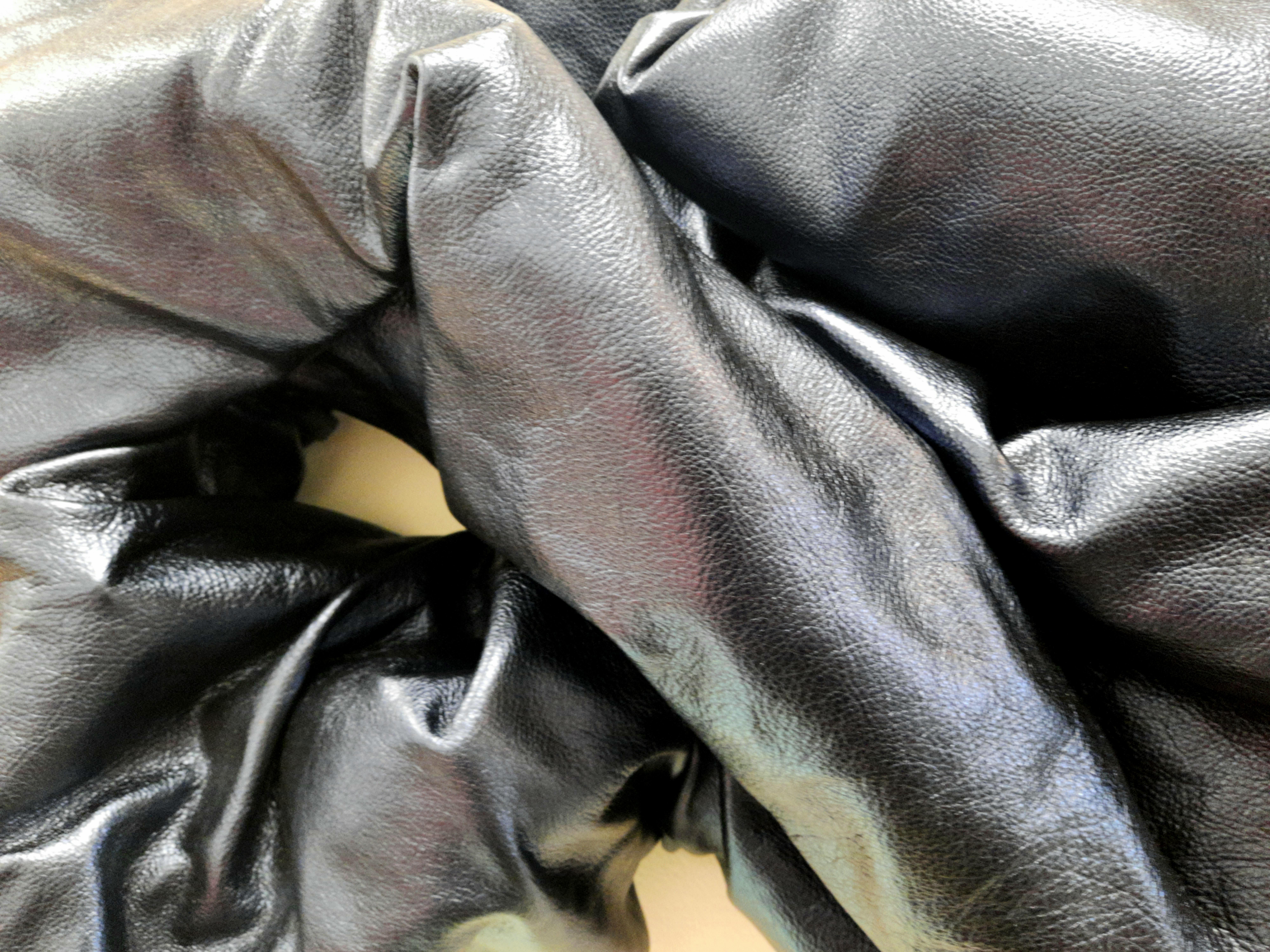 Drape Midnight Blue 121 (dark folds slick metallic smooth wall sculpture art) For Sale 1