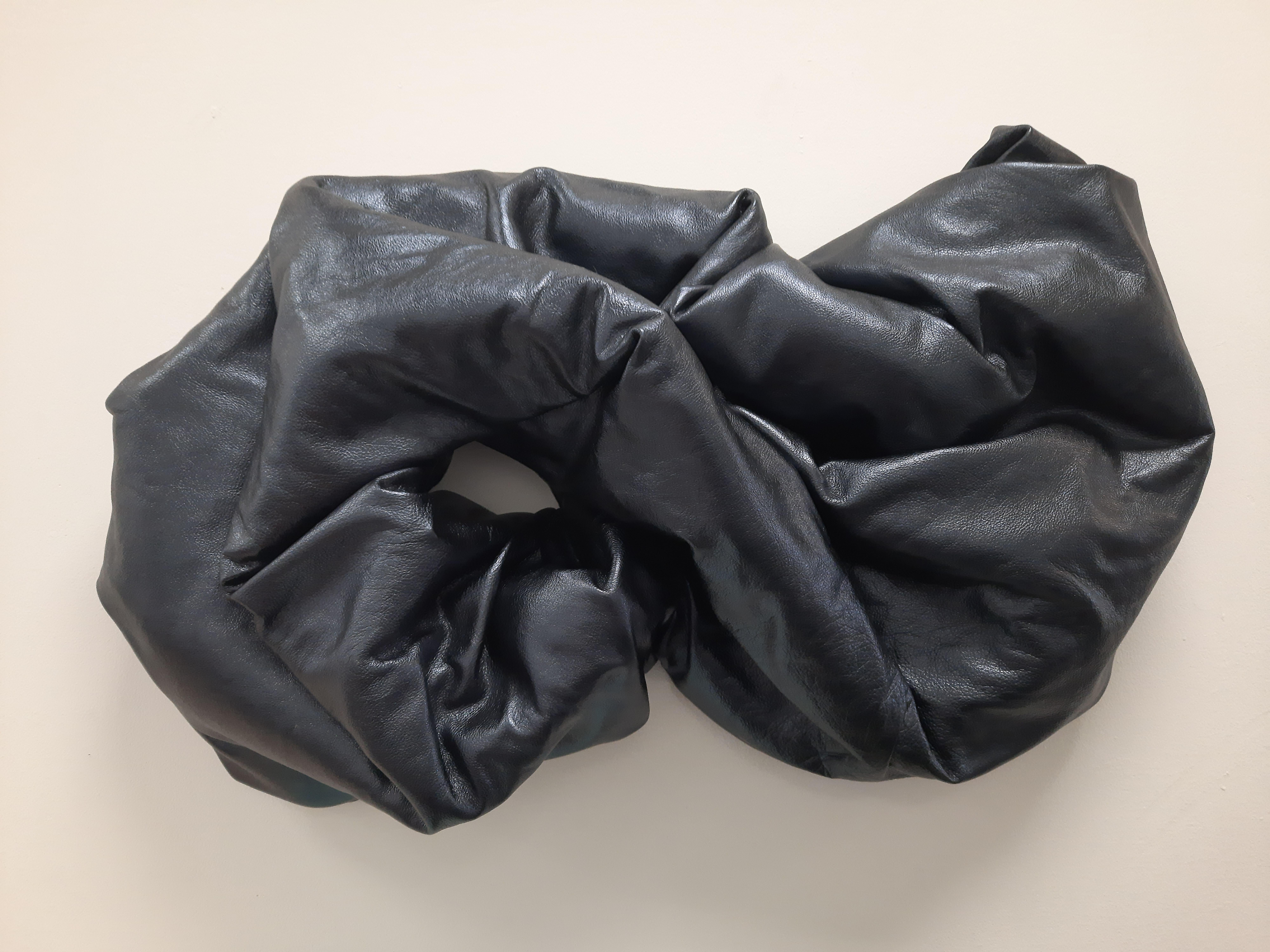 Drape Midnight Blue 121 (dark folds slick metallic smooth wall sculpture art)