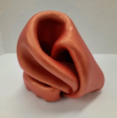 Sinuosity 133 orange (pop slick metallic smooth small sculpture art)