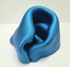 sinuosity 151 blue (pop art metallic smooth small sculpture abstract)