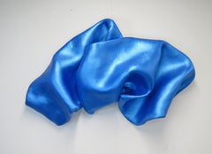  Sinuosity in blutonium (wall sculpture minimalist monochrome blue curvy art )
