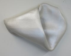 Sinuosity in chiffon (wall sculpture minimalist monochrome curvy white textile)