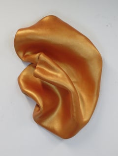  Sinuosity in gold fish orange (wall sculpture minimalist monochrome curvy art )