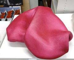 Sinuosity in Hot Pink (fushia pop sculpture minimalist curvy white textile)