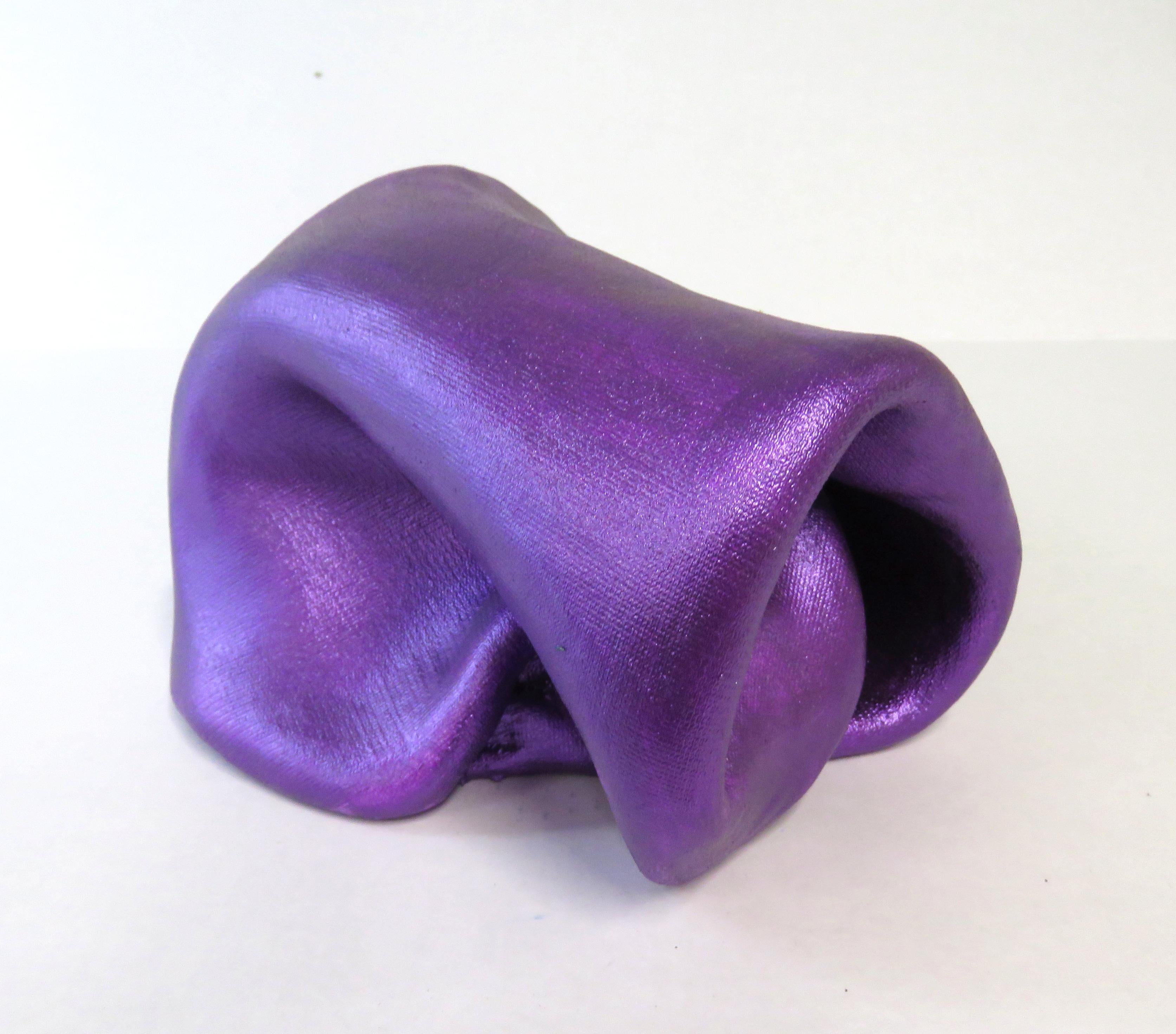 Sinuosity petite in amethyst (curvy, small sculpture, biomorphic, purple art)
