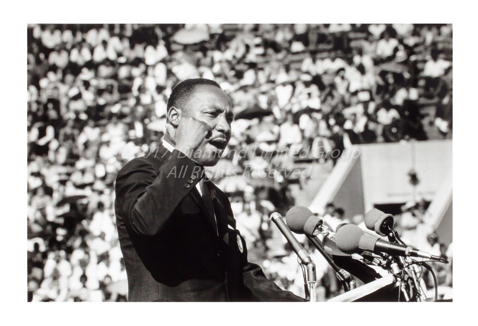 Ted Williams Black and White Photograph - Martin Luther King Jr 1964 Solider Field Peace Rally Historic Original Photo Set