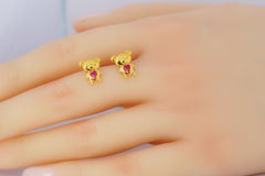 Boucles d'oreilles oursons en or 14k.