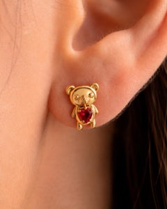Boucles d'oreilles oursons en or 14k.