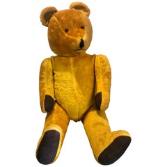 Vintage Teddy Bear in Yellow/Brown Mohair, Germany ‘Steiff?’, circa 1950