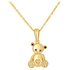 Teddy bear pendant in 14k gold