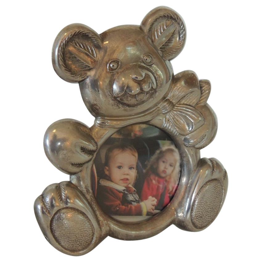 Teddy Bear Pewter Picture Frame