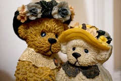 Teddy Bears Lamp on Pink Base with White Shade