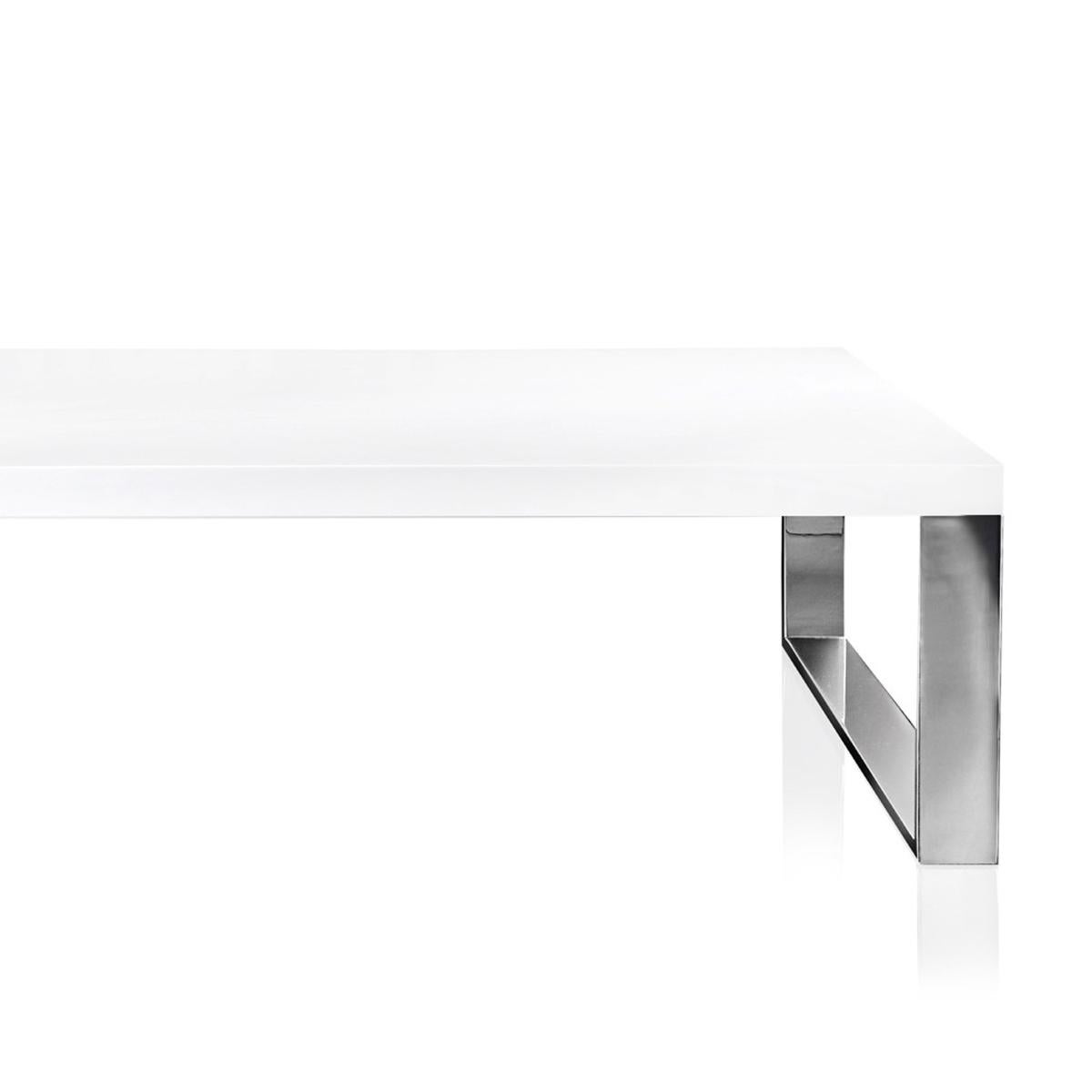 white square table