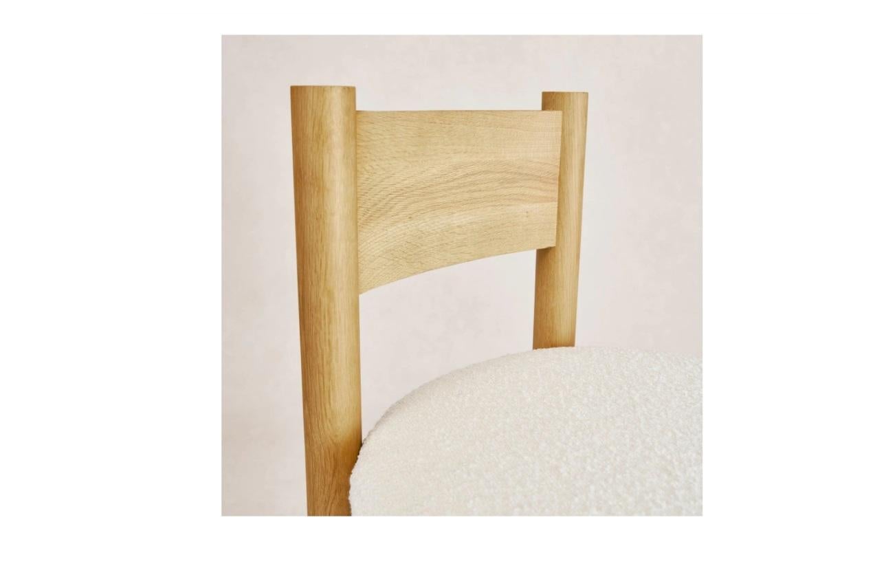 Hand-Crafted Teddy Counter Stool - White Oak For Sale
