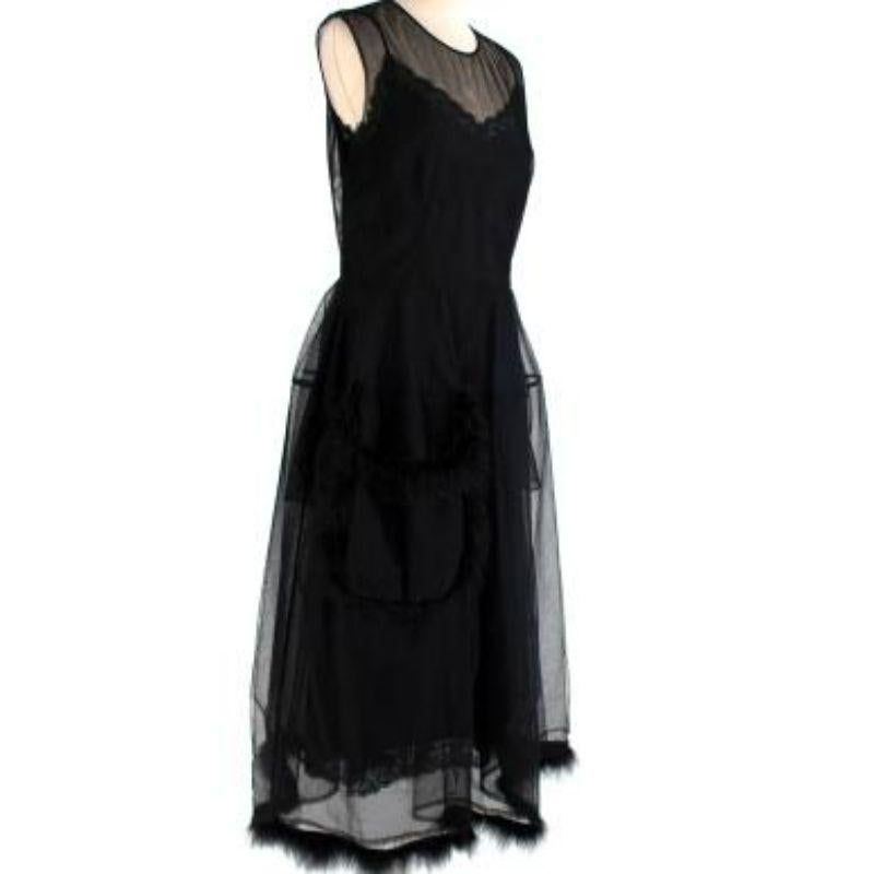 Women's Teddy Feather Trim Tulle Dress For Sale