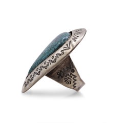 Teddy Goodluck Sterling Silver Turquoise Statement Ring