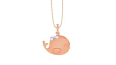 Whale Kids Pendant, 18k Rose Gold