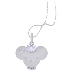 Teddy Kids Pendant II, 18k White Gold, 0.02ct