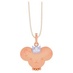 Pendentif Teddy Kids II, or blanc 18 carats, or rose, 0,02 carat