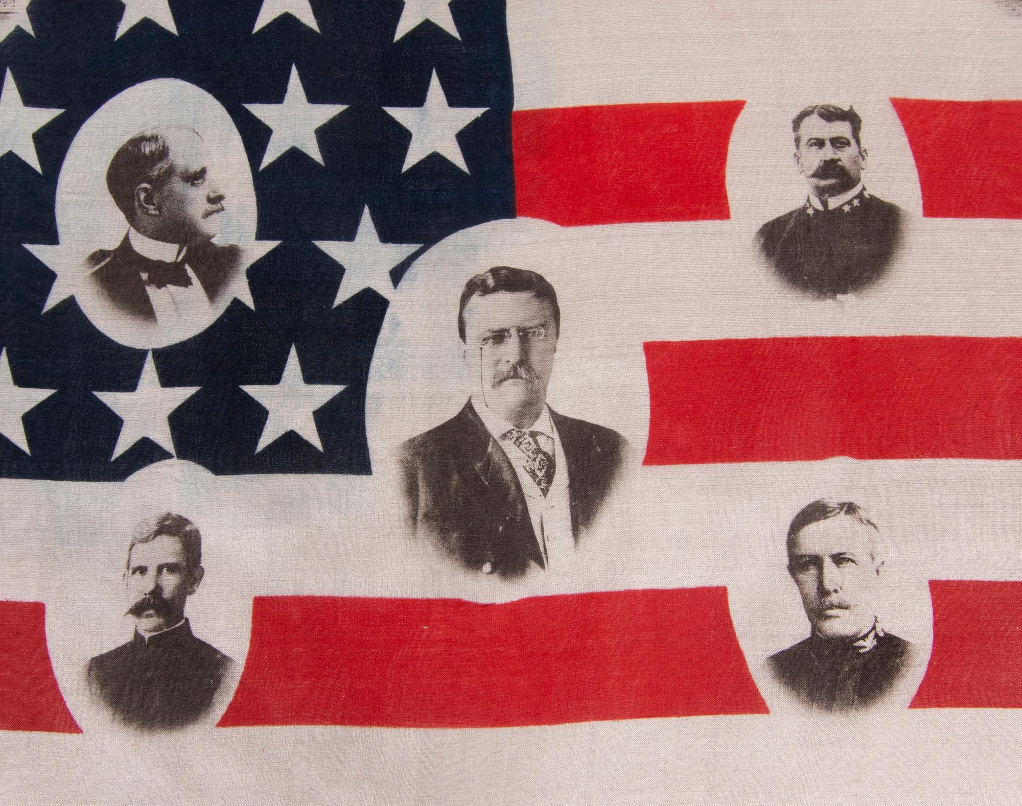 Teddy Roosevelt and His Great White Fleet American Flag (Le drapeau américain de sa Grande flotte blanche), vers 1907-1909 Bon état - En vente à York County, PA