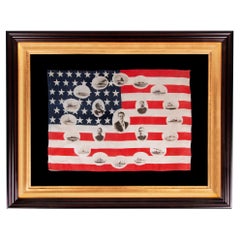 Antique Teddy Roosevelt and His Great White Fleet American Flag, ca 1907-1909