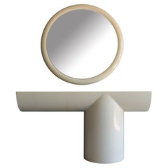“Tee” Console and Matching Mirror by J. Beam Wade for Brueton