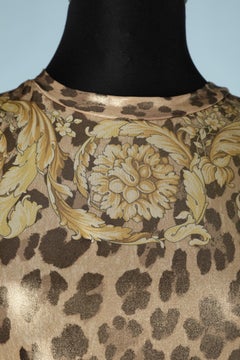 Tee-shirt and leggings animal printed in jersey stretch Versace Beachwear