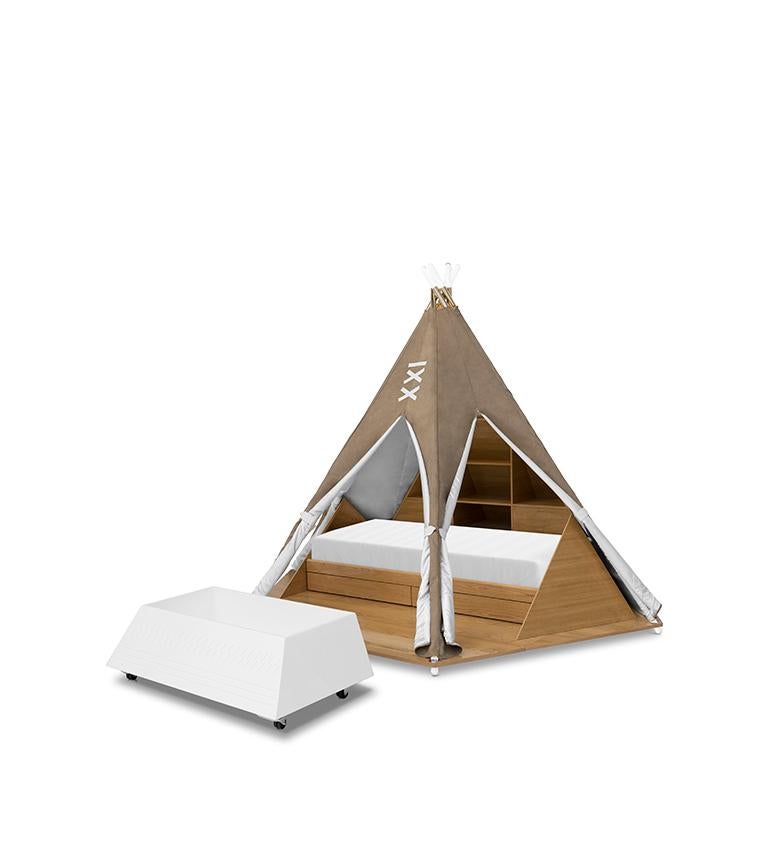 Teepee Room Kids bed with storage compartments by Circu Magical Furniture

Teepee Room is a children’s tent bed inspired by traditional indigenous tents. The Teepee room has a playful design influenced by the Disney princess Pocahontas and her