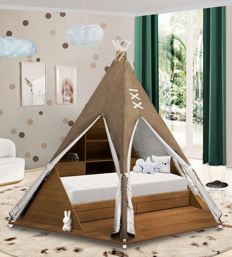 Teepee Room Kids bed with storage compartments by Circu Magical Furniture In New Condition For Sale In New York, NY