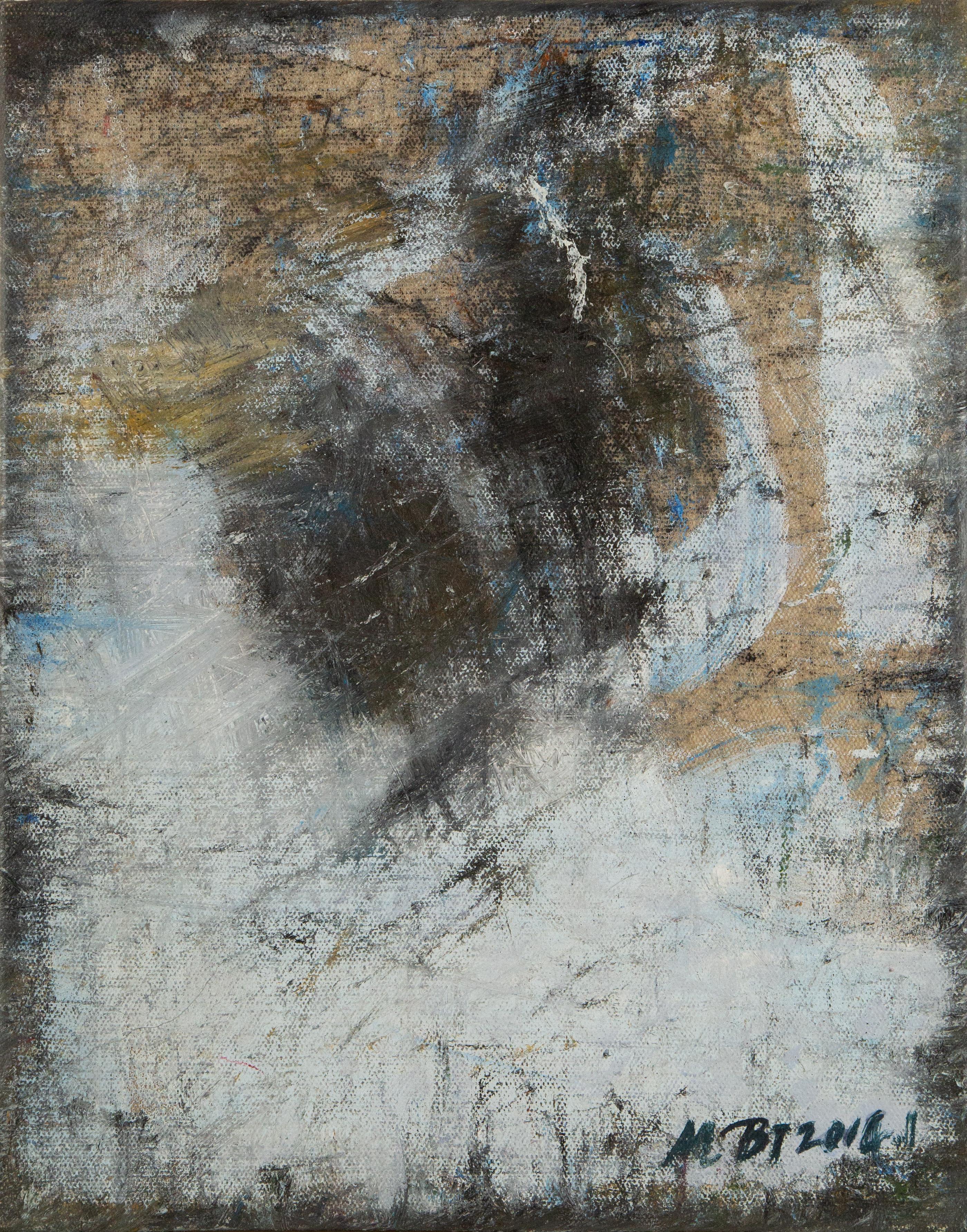 Abstract Painting di Te'er Ba - Olio originale astratto su tela "Senza titolo - Forma" di Te'er BA.