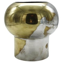 Teghin Signed Chromed Brass Vase, Italy, 1960s