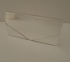 Teghini, Firenze - Boîte de bureau moderniste en métal argenté, vers 1970