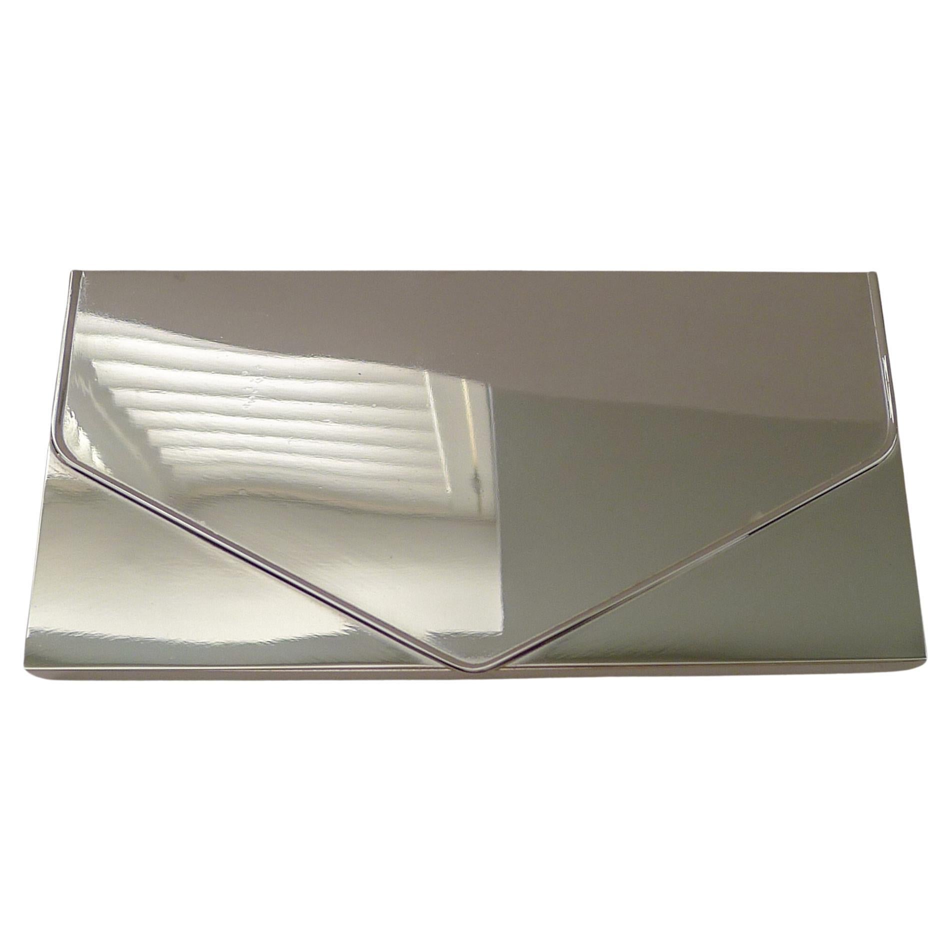 Teghini, Firenze - Modernist Silver Plated Desk Box c.1970 For Sale