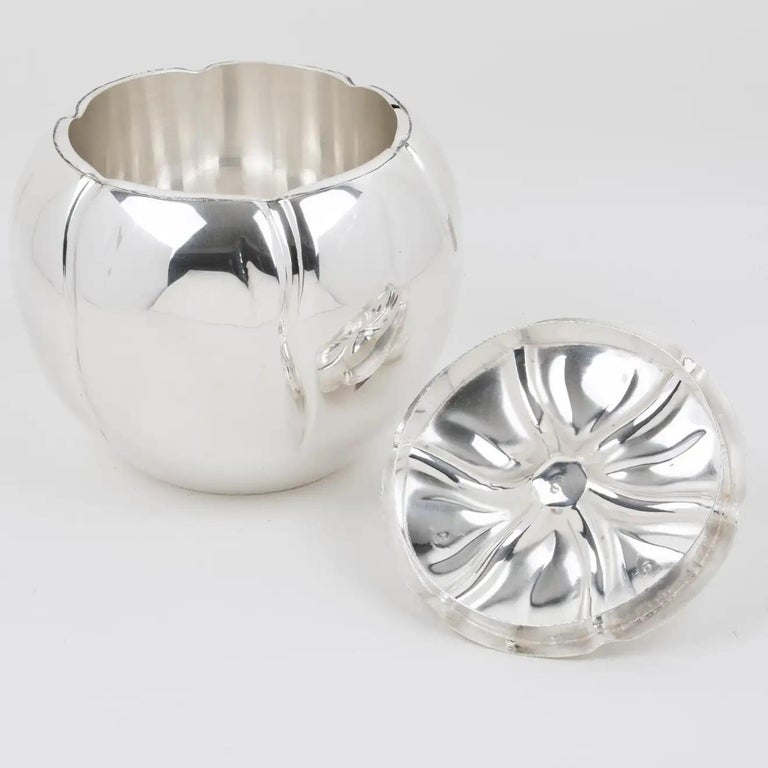 Teghini Firenze Silver Plate Tomatoshaped Ice Bucket, Italy 1960s For