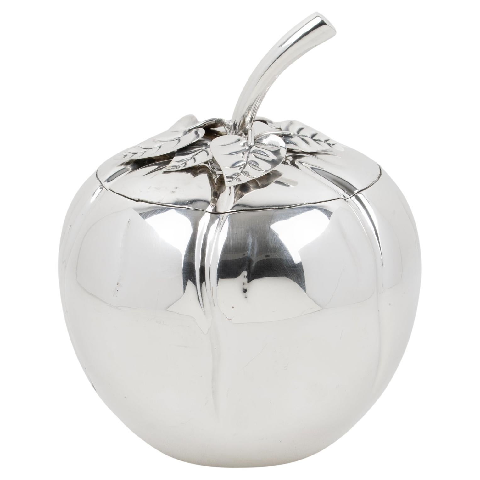 Teghini Firenze Silver Plate Tomato-shaped Ice Bucket, Italy 1960s