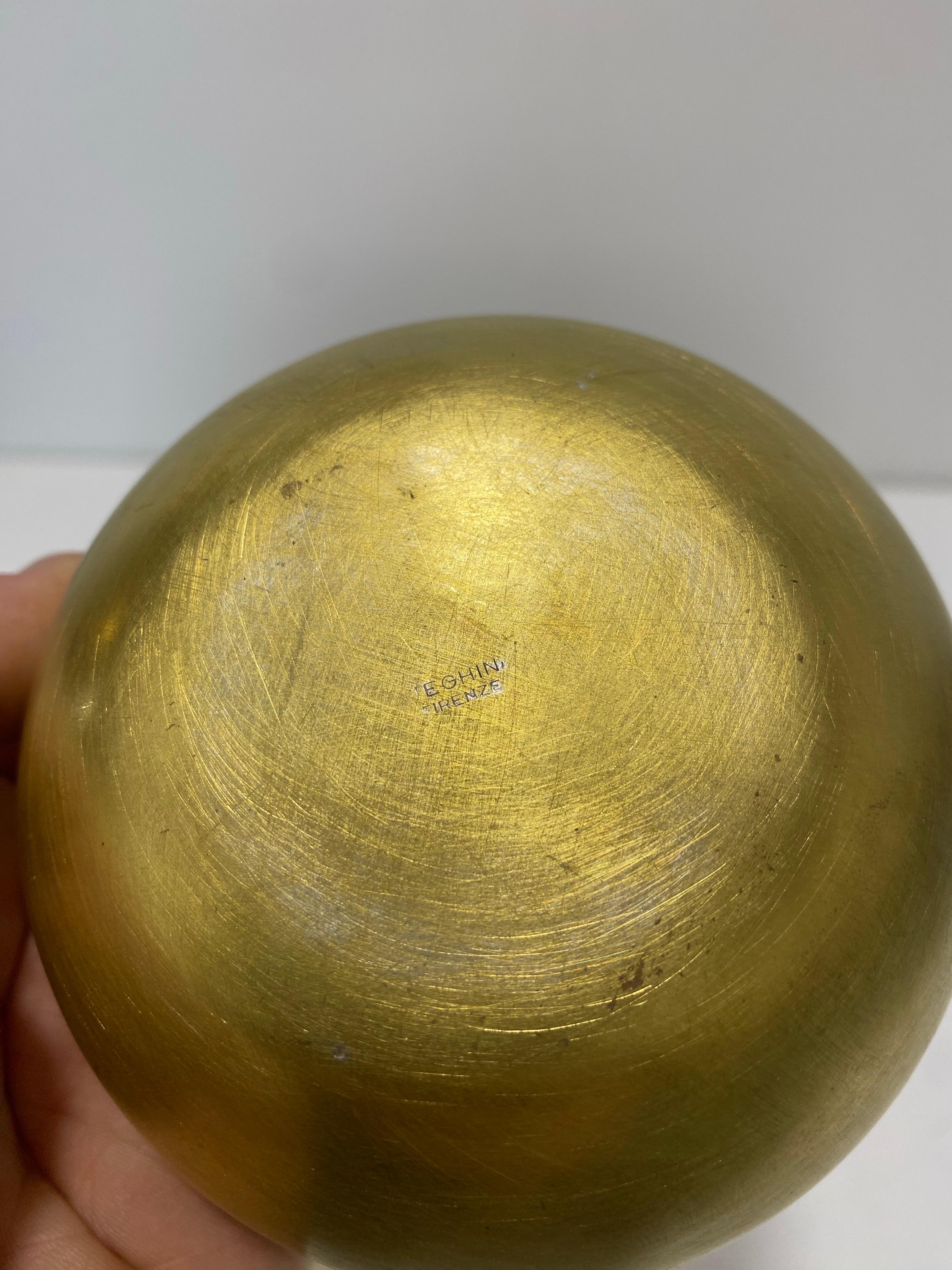 Teghini Firenze Small Pear Ice Bucket Brass Aluminium Steel Drinks 1960s Vintage For Sale 2