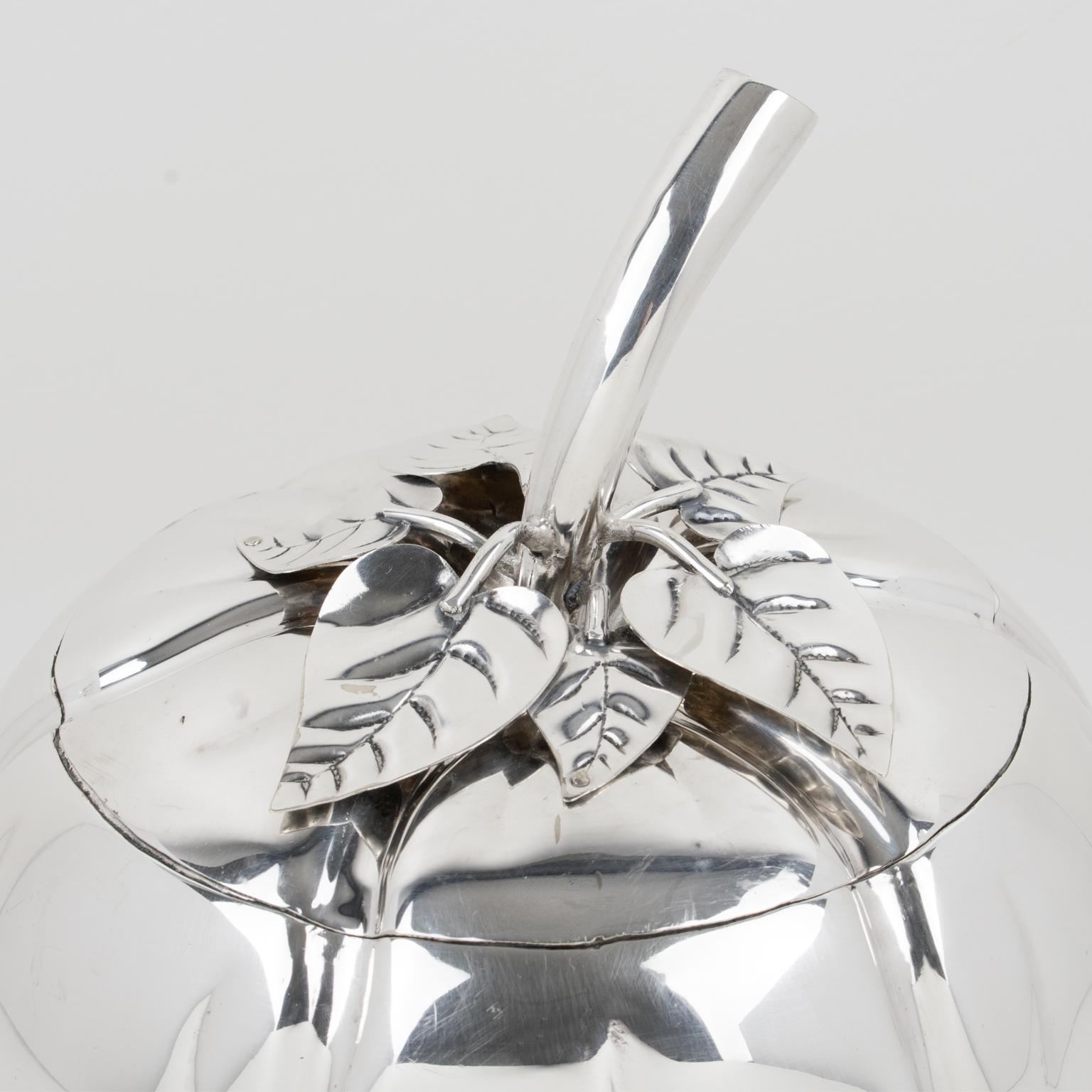 Teghini Italy Silver Plate Barware Ice Bucket, circa 1980 en vente 3