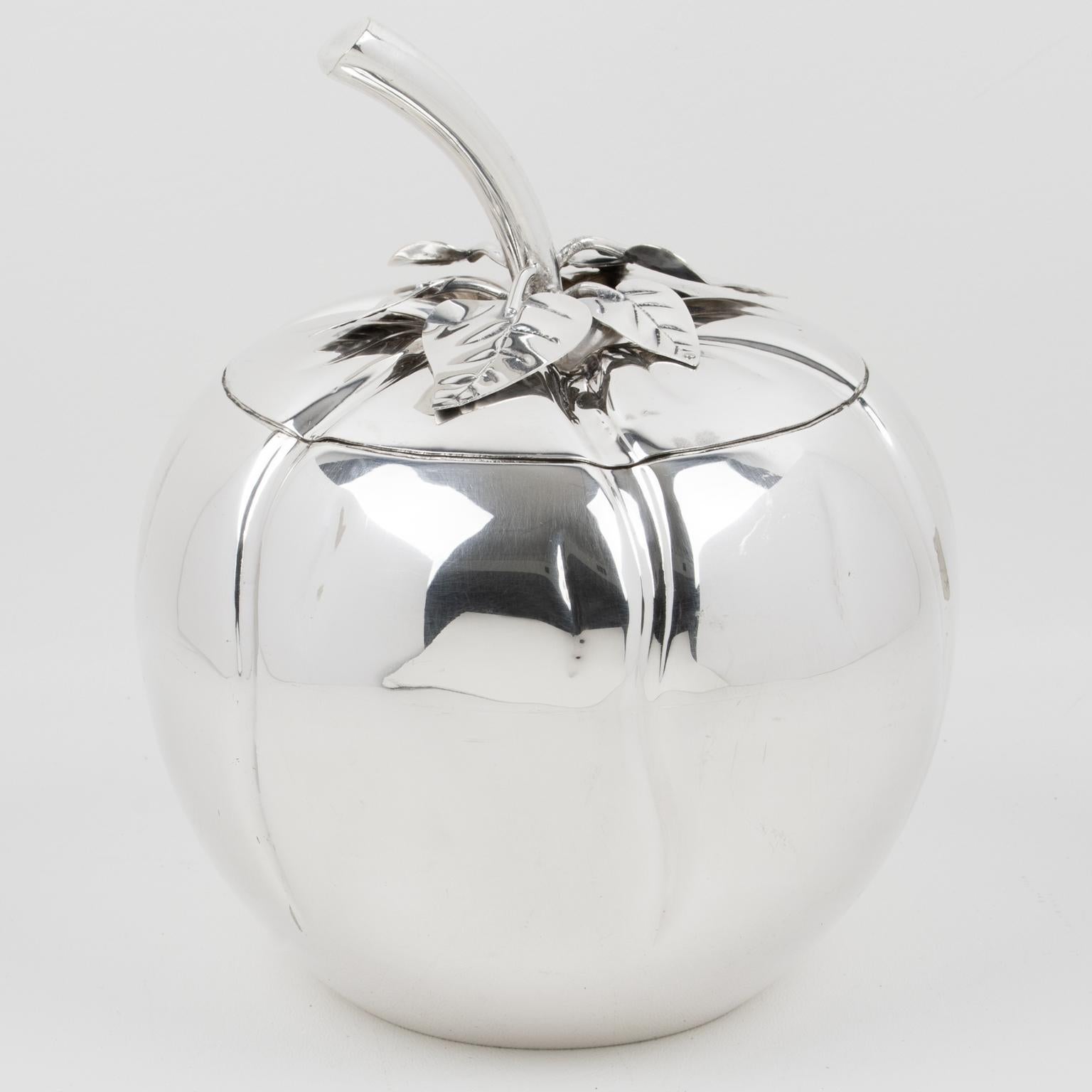 Moderne Teghini Italy Silver Plate Barware Ice Bucket, circa 1980 en vente