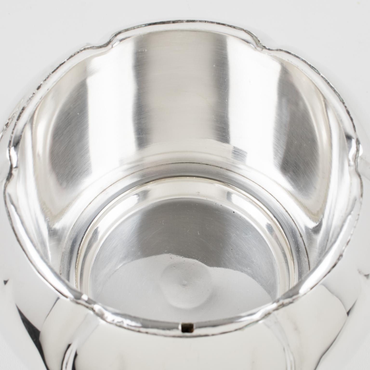 Teghini Italy Silver Plate Barware Ice Bucket, circa 1980 en vente 1