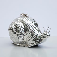 Teghini Silver Plated Snail Ice Bucket, Italy, 1977