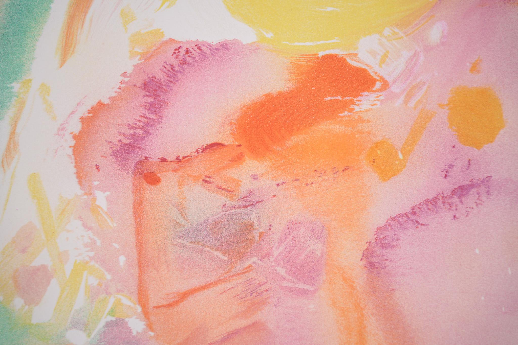 Momentary Delight 24/150, Print Series No. 4 - Beige Abstract Print by Teh-Chun Chu