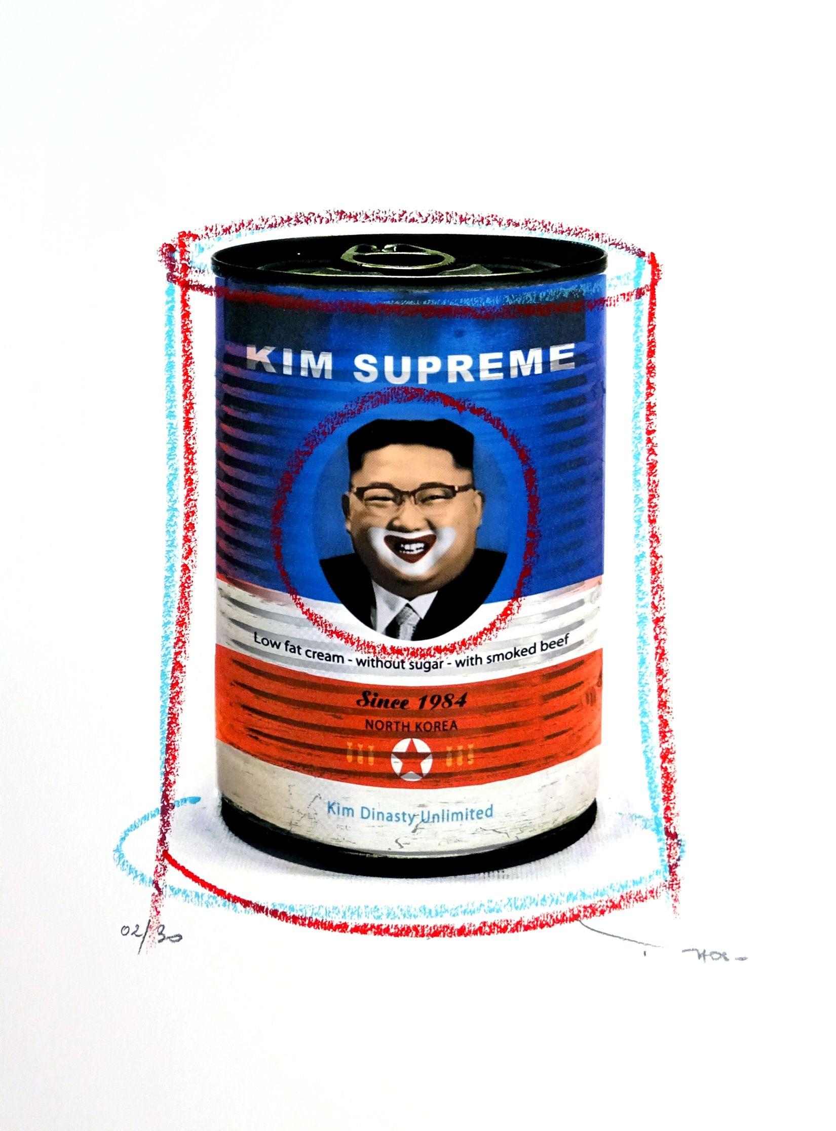 Tehos - Kim Supreme, Mixed Media on Paper - Mixed Media Art by Tehos Frederic Camilleri