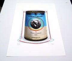 Tehos Lenin cream, Mixed Media on Paper