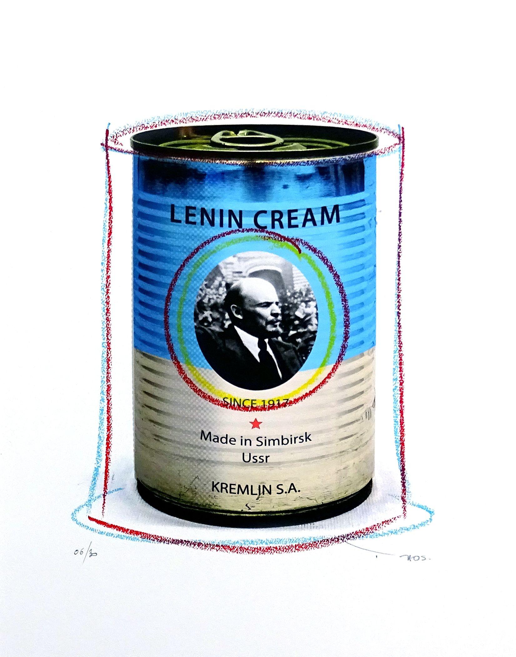 Tehos Lenin cream, Mixed Media on Paper - Mixed Media Art by Tehos Frederic Camilleri