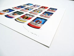 Twelve Tehos tin cans, Digital on Paper