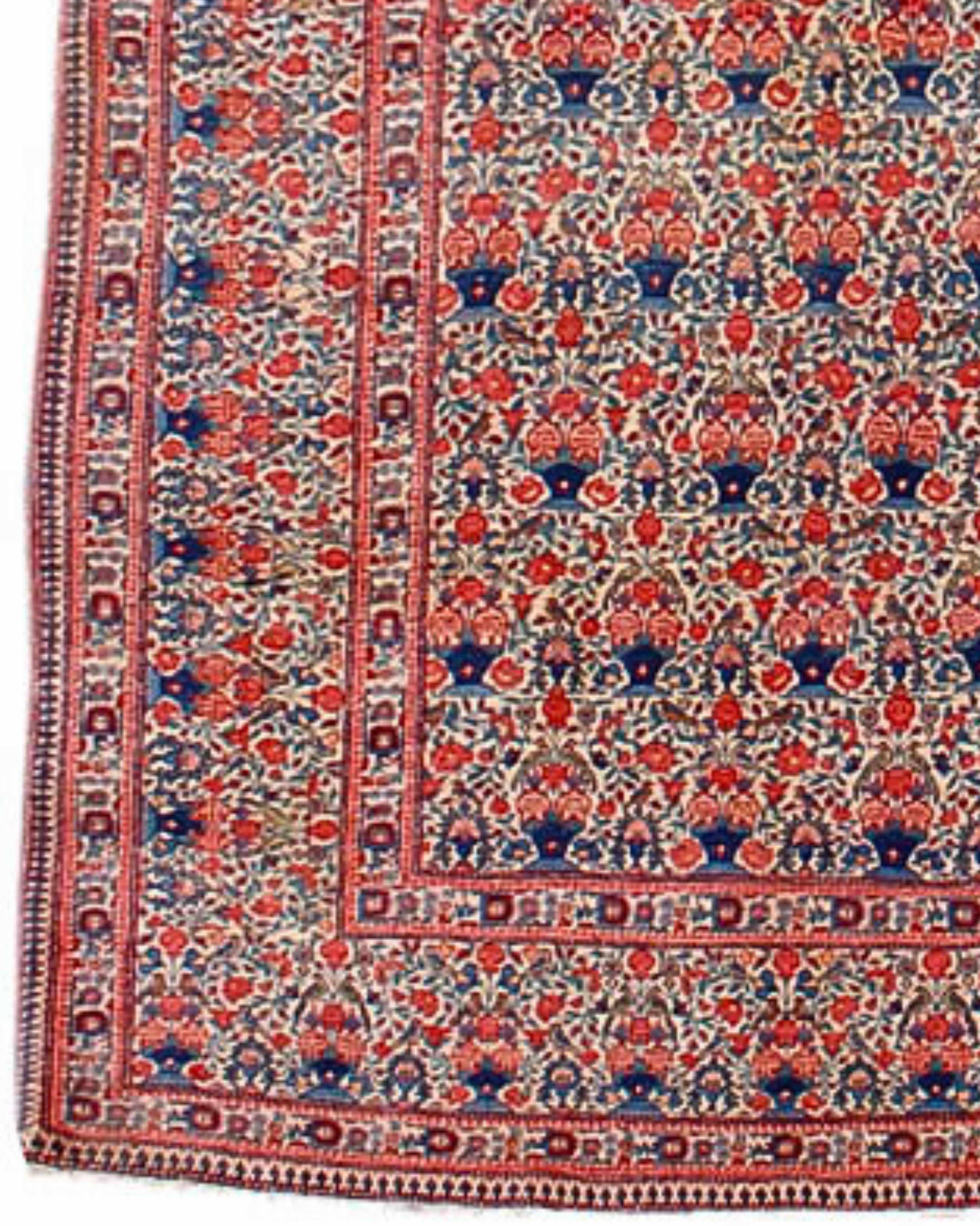 Hand-Woven Antique Persian Tehran Rug, Early 20th Century For Sale