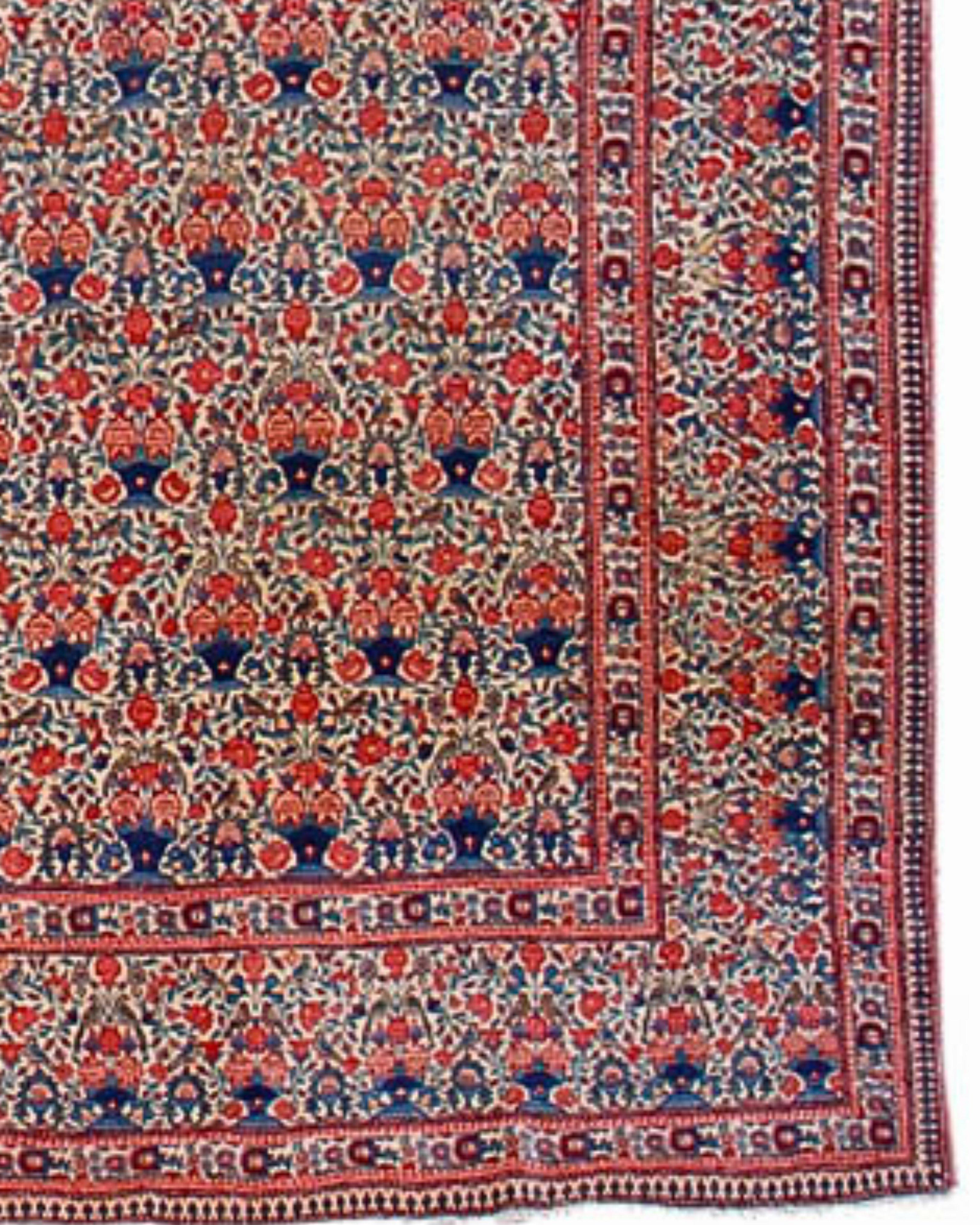 Antique Persian Tehran Rug, Early 20th Century In Excellent Condition For Sale In San Francisco, CA